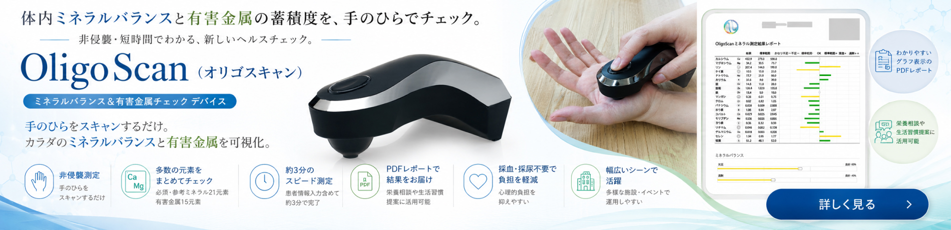 体内ミネラル・有害金属チェックに｜OligoScan（オリゴスキャン）｜販売・リース対応