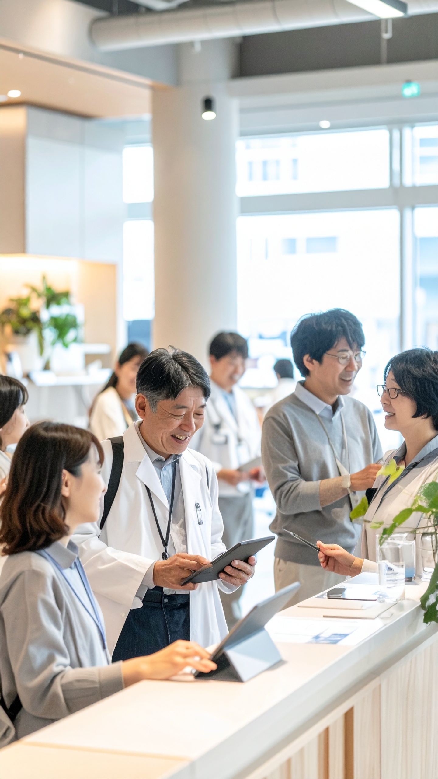 健康測定イベントで交流する参加者