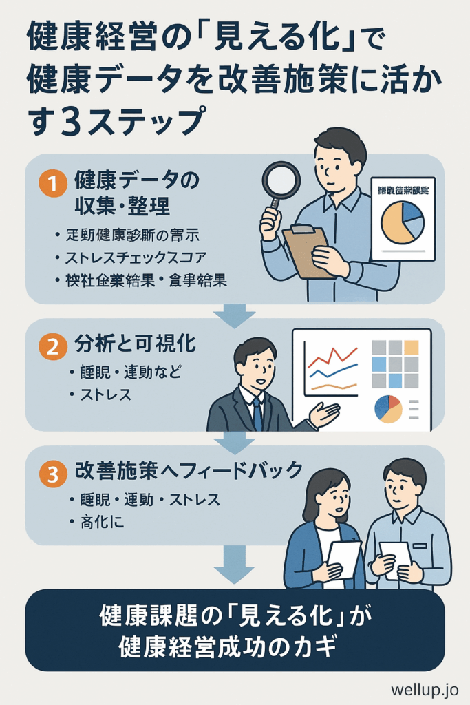 健康経営の“見える化”3ステップ