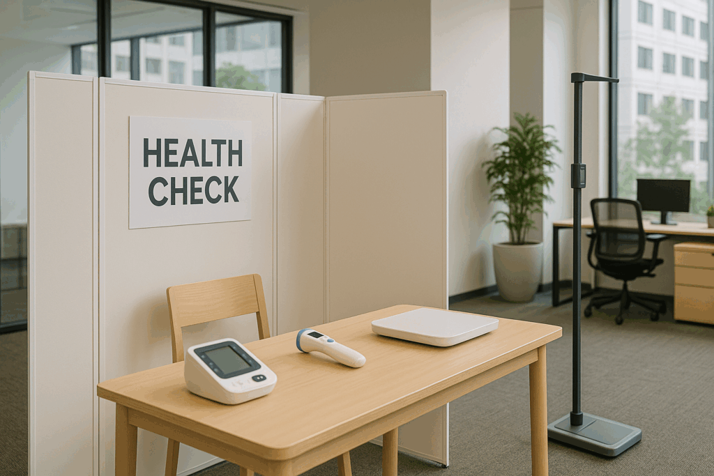 社内の健康チェックコーナー