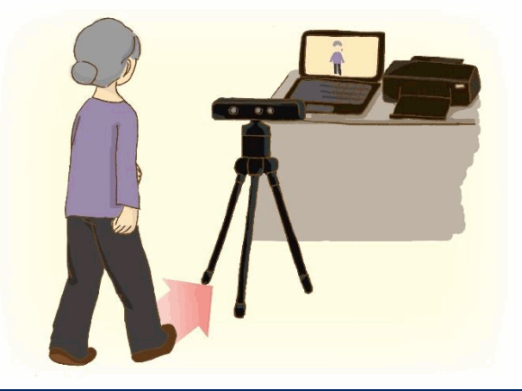 3Dセンサに向かって歩くだけで「歩行時の姿勢」を測定